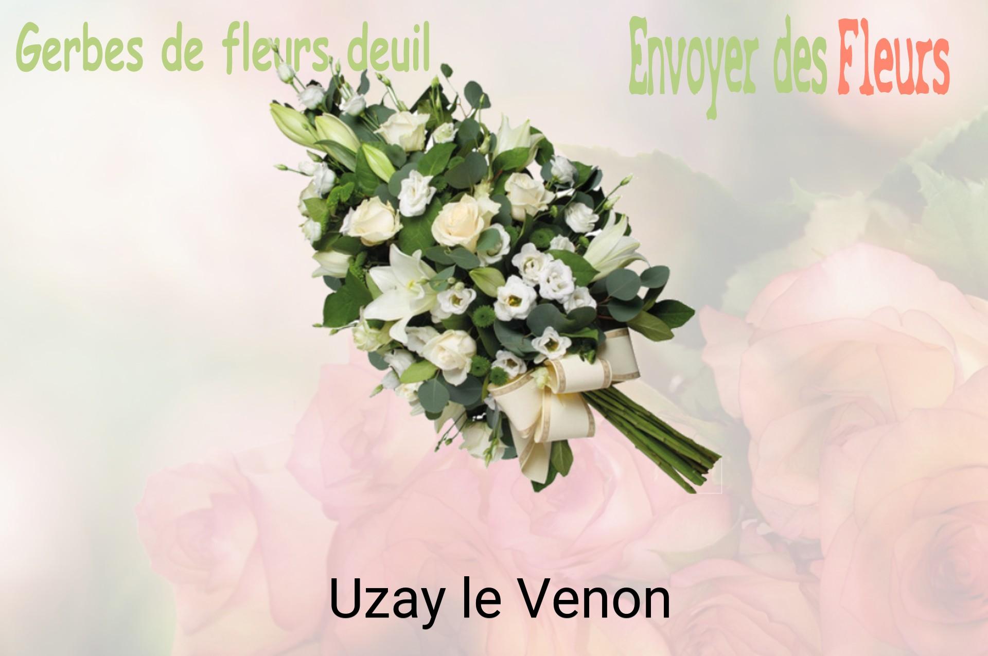 Gerbe de fleurs de deuil livrée à Uzay-le-Venon